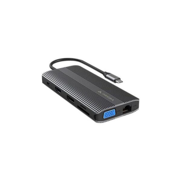12N1USBCHPV5CAXD-AX Axiom USB-C Docking Station with VGA, HDMI, DP & 10Mb LAN