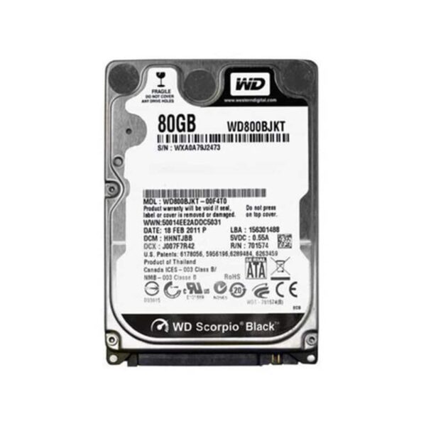 WD800BJKT Western Digital Scorpio Black 80GB SATA-II Hard Drive