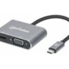 130691 Manhattan USB-C Dock/Hub with 4 Ports: HDMI, USB-A, USB-C, VGA, and 87W Power Delivery