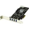 PEXUSB3S42V StarTech.com 4-Port USB 3.0 PCIe Card with Dual Channels