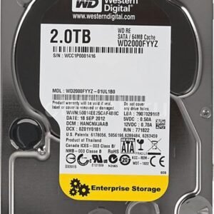 WD2000FYYZ Western Digital 2TB SATA Hard Drive 7.2K RPM