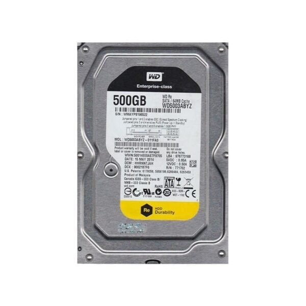 WD5003ABYZ Western Digital Re 500GB 7200 RPM SATA Hard Drive